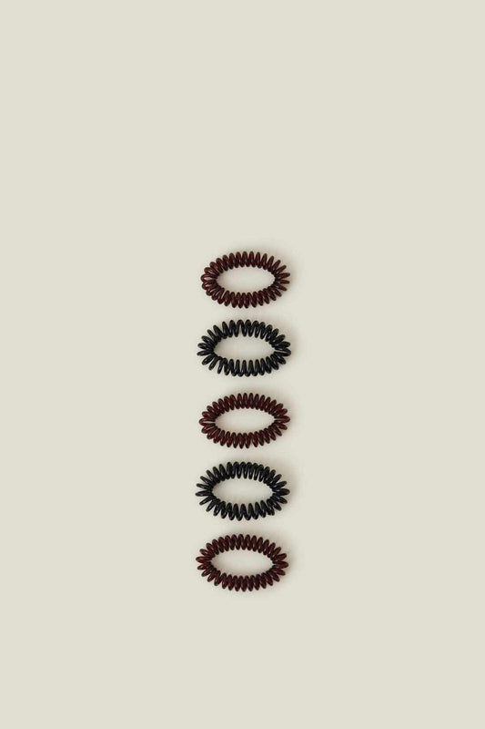 Elasticated Spiral Hairbands 5 Pack