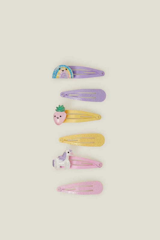 6-Pack Girls Spring Garden Hair Clips
