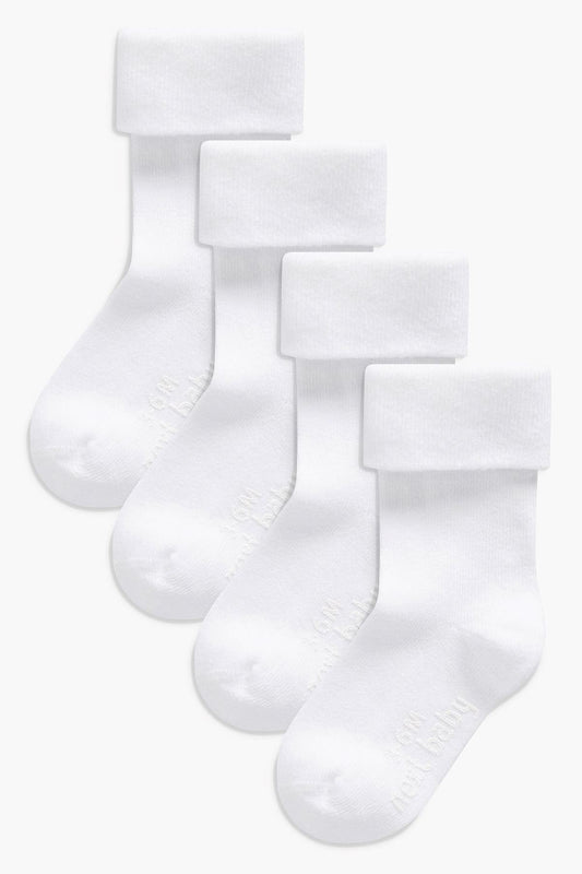 4 Pack Baby Roll Top Socks