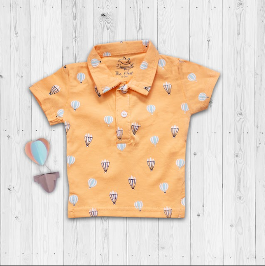 Orange Baloons Collared Shirt | Tops & T-Shirts | The nest clothing