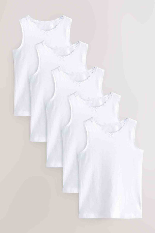 White 5 Pack Lace Trim Vest | Sets | next, <p>White 5 Pack Lace Trim VestÂ</p>. We delivery across Pakistan