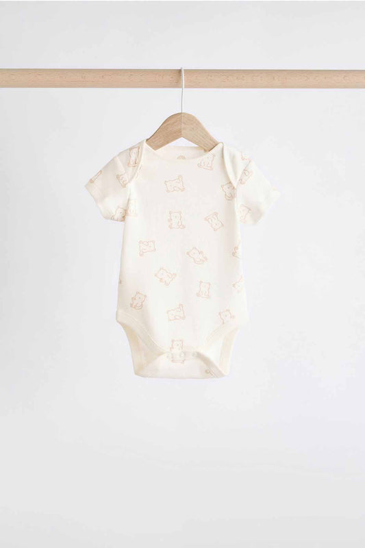 Neutral Baby Short Sleeves Bear Bodysuits 5 Pack