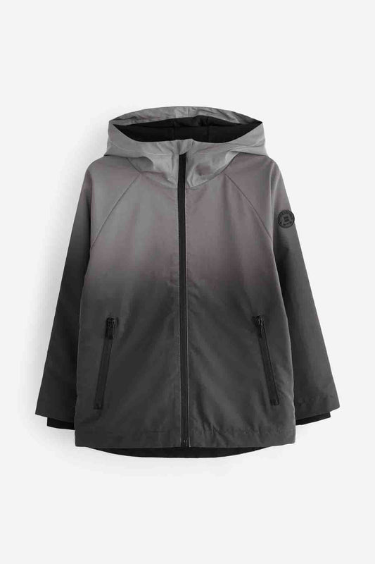 Grey Reflective Waterproof Fleece Hooded Lined Coat