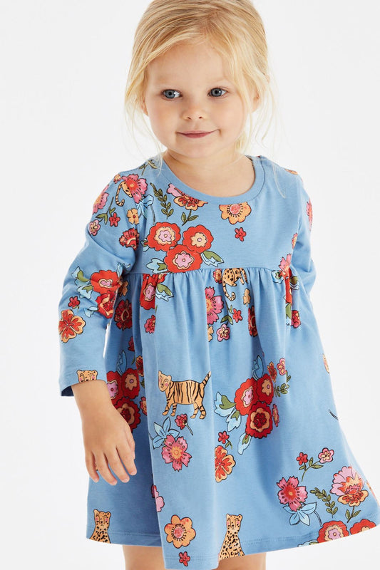 Blue Long Sleeve Jersey Dress NEXT UK
