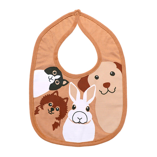 Paw-Print Brown Baby Bib | Bibs & Towels | The nest clothing