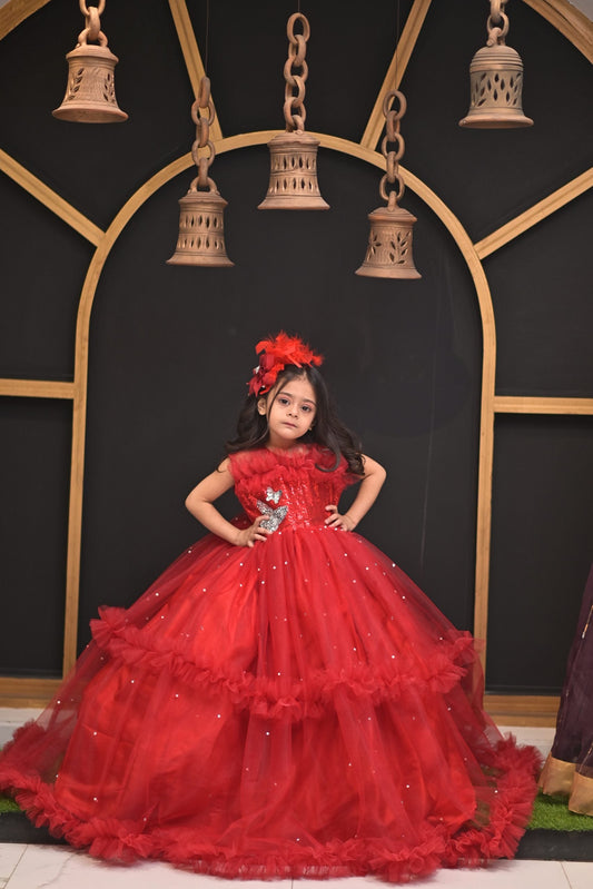 Red Rose - Ruby Butterfly | QS STUDIO | Frocks | Newborn baby clothes