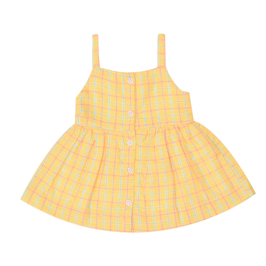 Yellow Check Cotton Dress IXAMPLE Pakistan