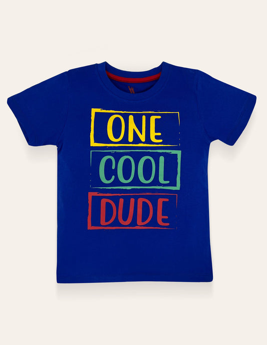 Boys Royal Bue Cool Dude Tshirt IXAMPLE Pakistan