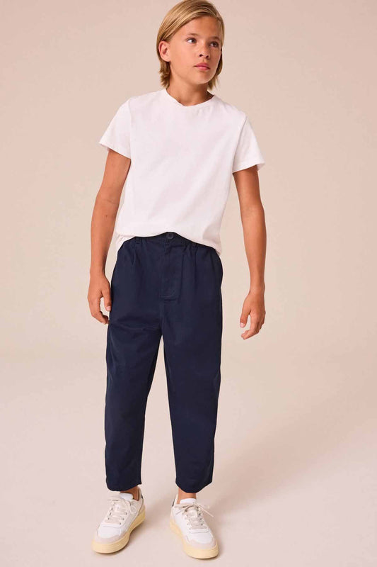 Navy Tapered Smart Trousers