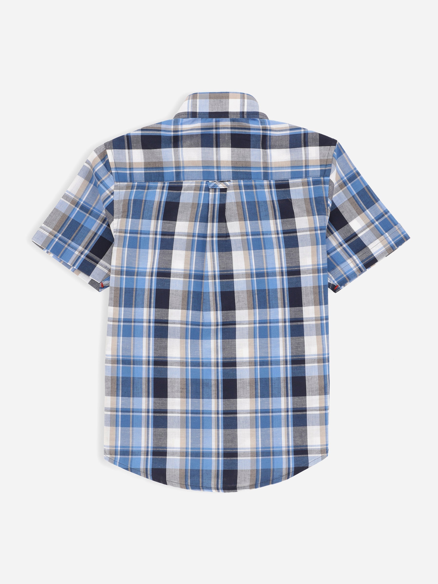 Black & Blue Half Sleeve Casual Checkered Shirt Brumano Pakistan