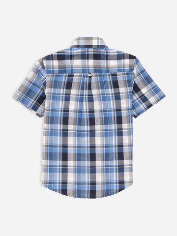 Black & Blue Half Sleeve Casual Checkered Shirt Brumano Pakistan