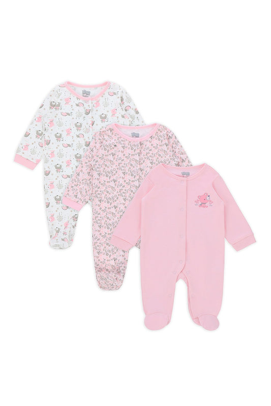3-Pcs-Footed Sleeper Girls