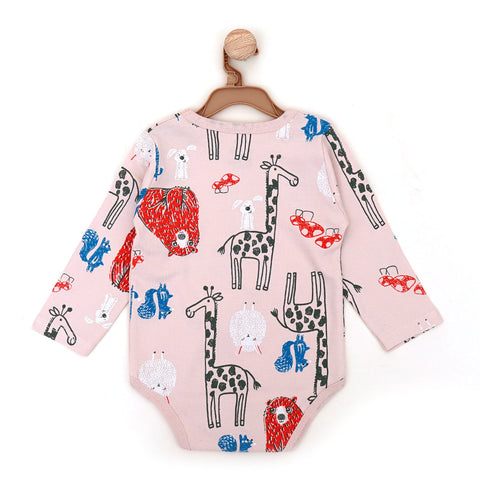 Animal Print Pink Baby Long Sleeve Bodysuit