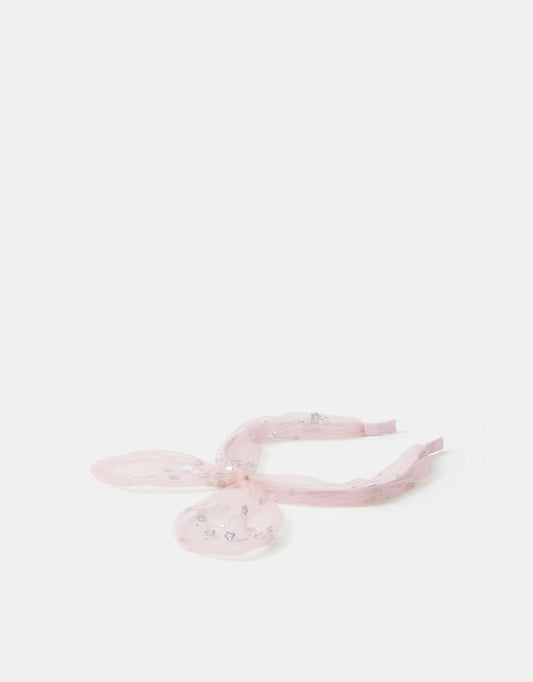 Girls Flower Mesh Bow Headband