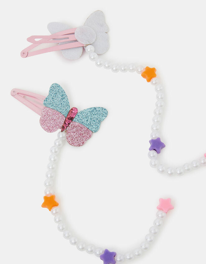 2-Pack Girls Butterfly Dangly Hair Clips