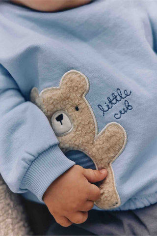 Blue Bear Baby 100% Cotton Sweatshirt And Leggings Set 2 Piece