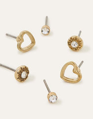 Heart Sparkle Earrings Set of Three