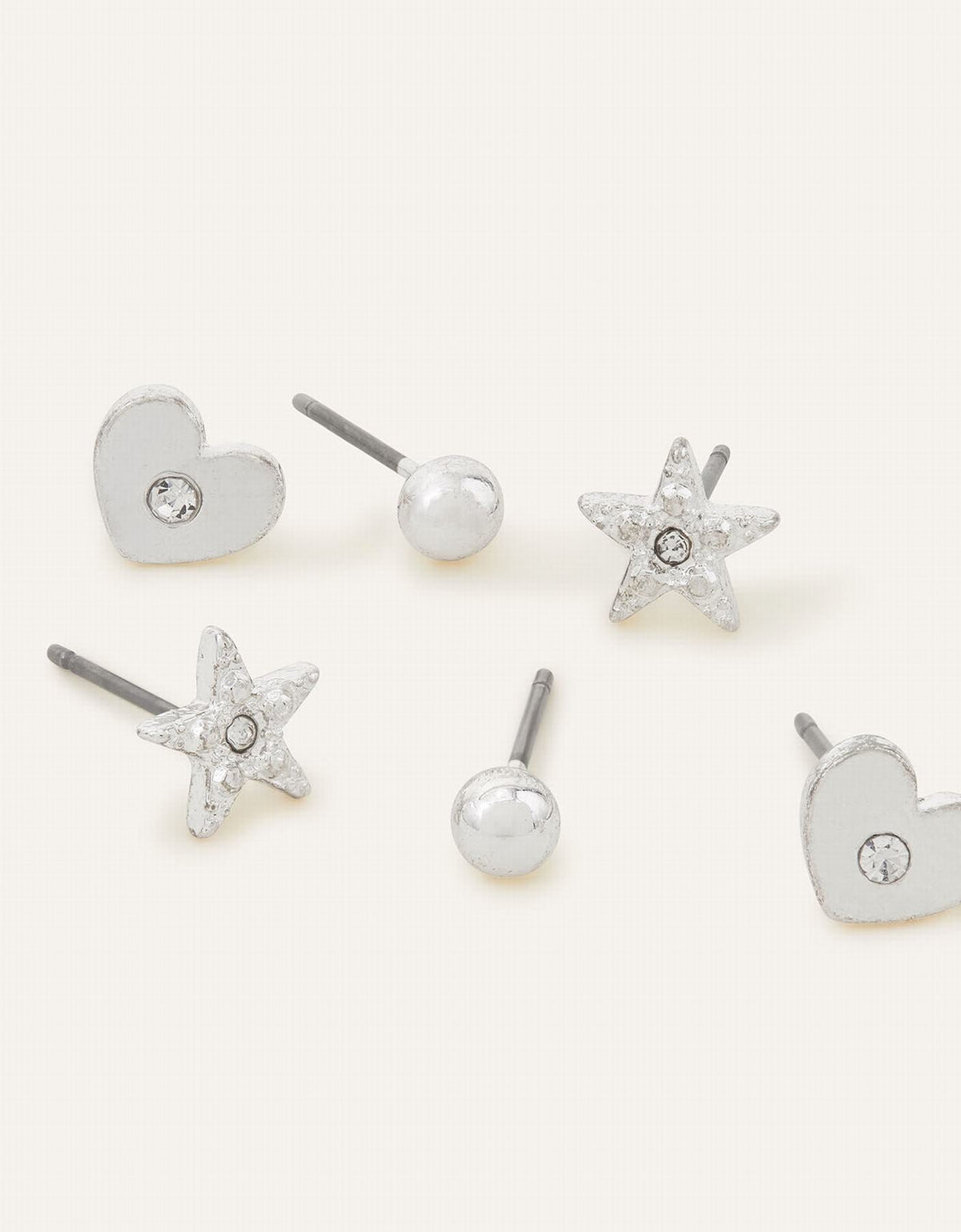 Heart Stud Earrings Set of Three