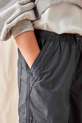 Charcoal Grey 100% Cotton Parachute Cargo Trousers