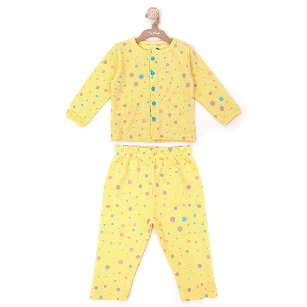 Lemonade Color Polka Dot Sleeping Suit Co-rd sets | Suits & Sets | The nest clothing