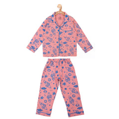 Blue on Rose Baby Nightime Suit Co-rd sets | Sets & Suits | The nest clothing