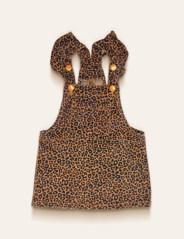 Girls Leapard Patterned Pinafore Dress