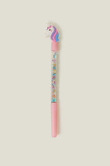 Girls Confetti Unicorn Topper Pen