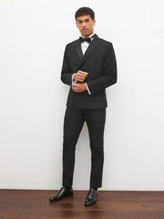 Tuxedo Trousers With Contrast Tape Detail-Slim Fit