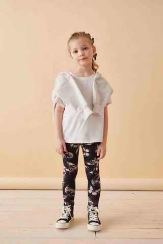 Black/White Butterfly Printed Leggings