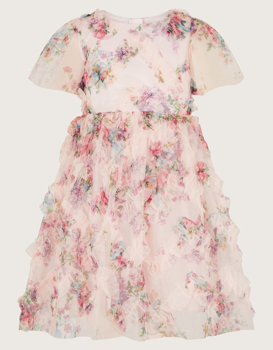 ROMA PRINT RUFFLE DRESS