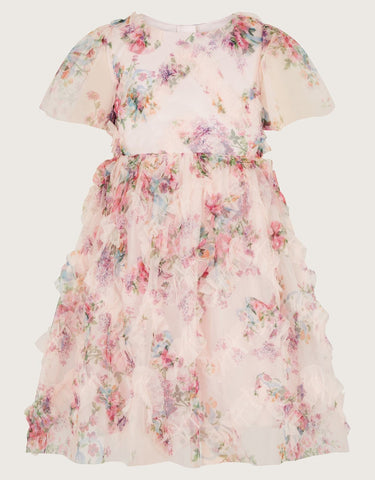ROMA PRINT RUFFLE DRESS