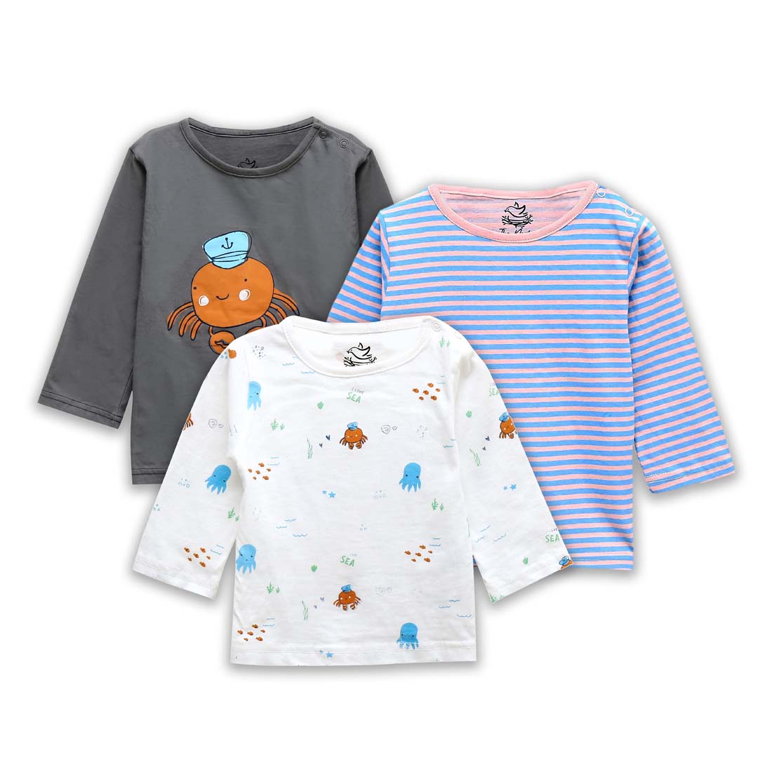 Tiny sailor T-shirts pack of 3