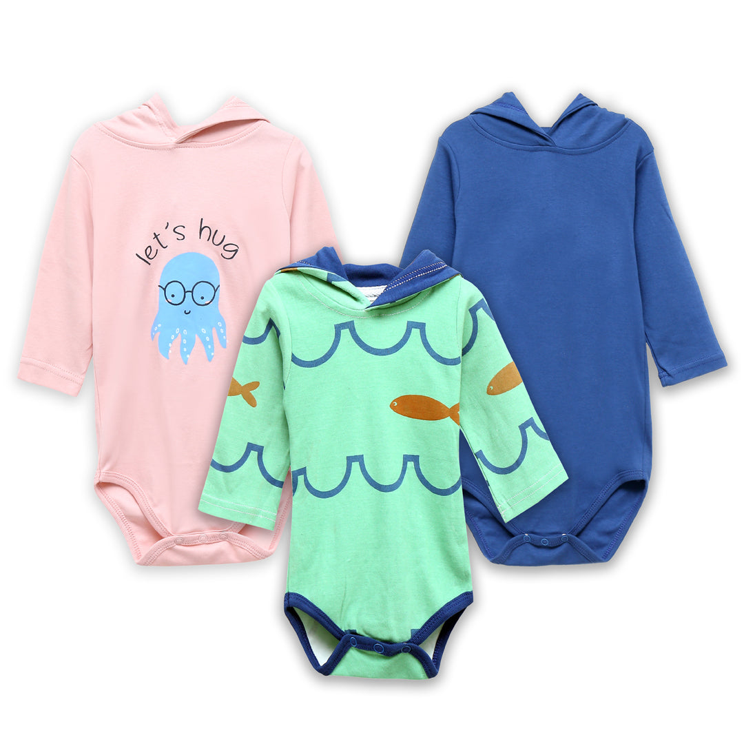 Tiny sailor hooded bodysuit pack of 3 | Suits & Sets | The nest clothing