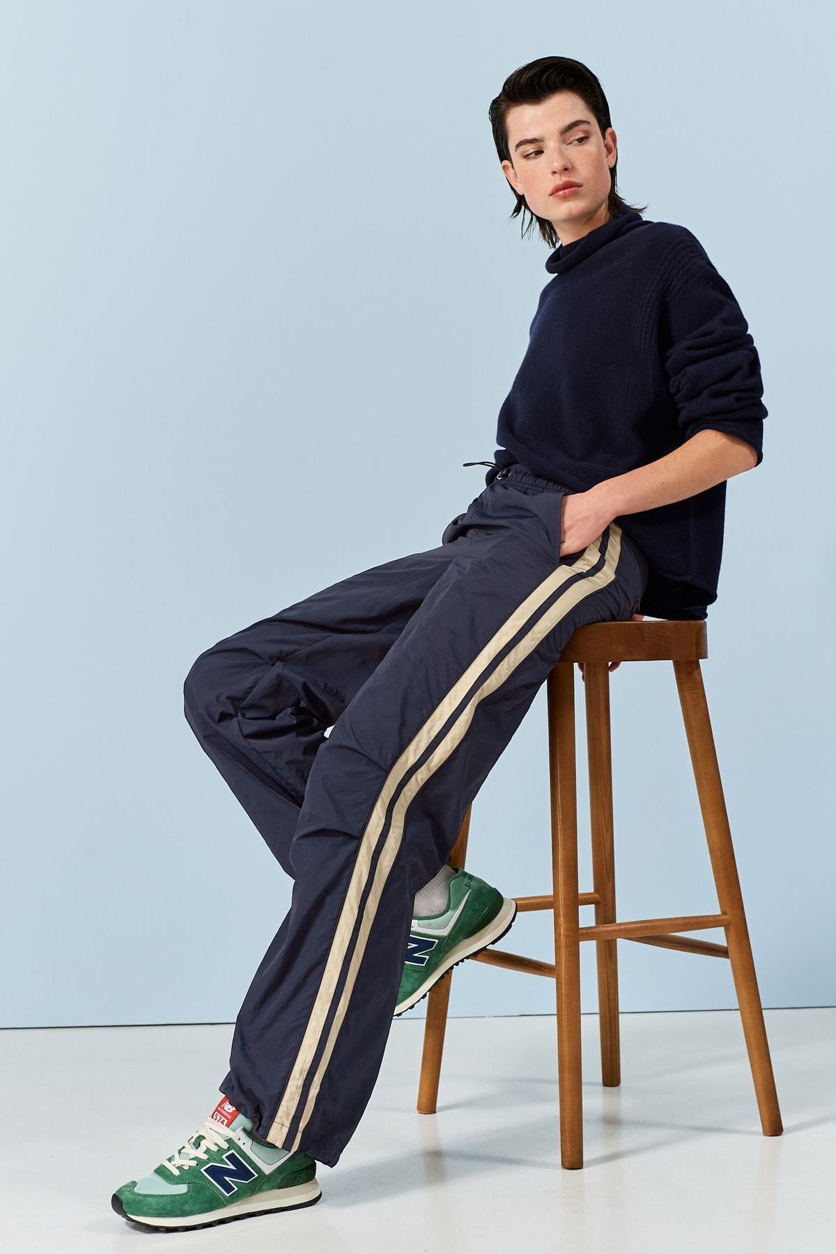 Side Stripe Nylon Track Joggers