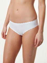 White Brazilian No VPL Scallop Edge Knickers