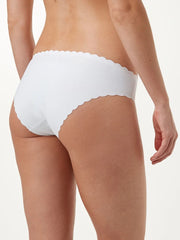 White Brazilian No VPL Scallop Edge Knickers
