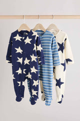 Navy Star Sleepsuits 3 Pack