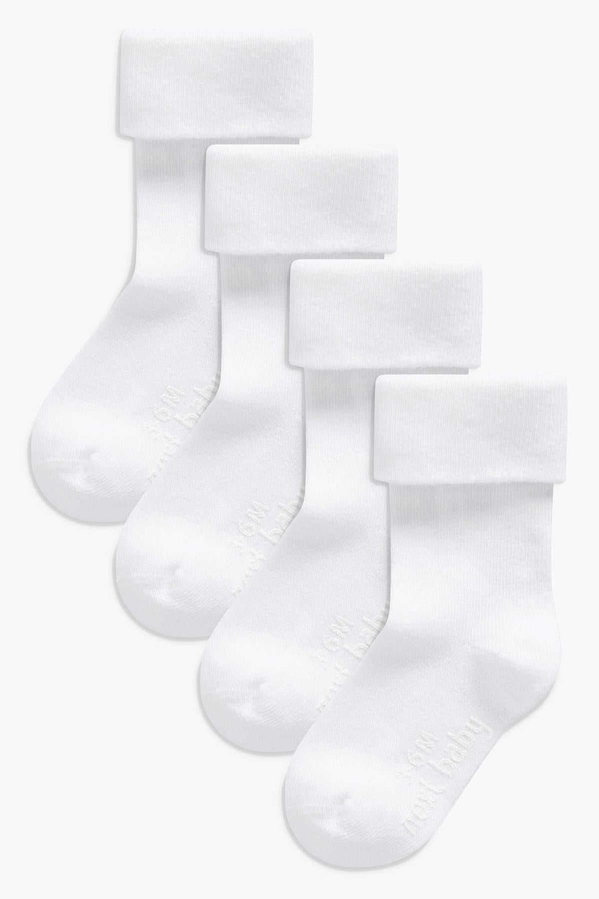 4 Pack Baby Roll Top Socks