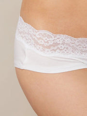 White/Black/Grey Short Cotton and Lace Knickers 4 Pack