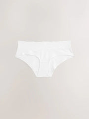 White/Black/Grey Short Cotton and Lace Knickers 4 Pack