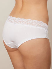 White/Black/Grey Short Cotton and Lace Knickers 4 Pack