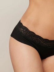 White/Black/Grey Short Cotton and Lace Knickers 4 Pack