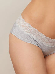 White/Black/Grey Short Cotton and Lace Knickers 4 Pack