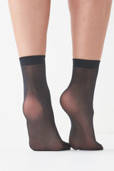 Black 20 Denier Ankle Socks 5 Pack