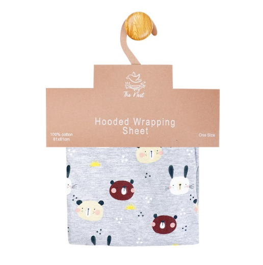 Playful bunny hooded swaddle sheet | Wrapping Sheets | The nest clothing