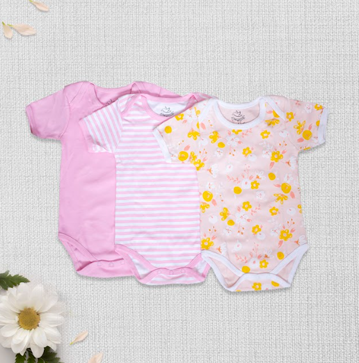 Pink Bodysuits Pack of 3 | Suits & Sets | The nest clothing