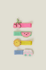 4-Pack Girls Summer Salon Hair Clips