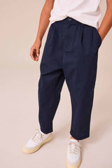 Navy Tapered Smart Trousers