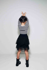 Black/White Stripe 1 Pack Long Sleeve Ribbed