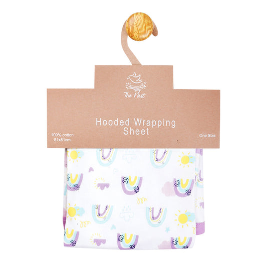 Rainbow Bliss hooded Swaddle sheet | Wrapping Sheets | The nest clothing